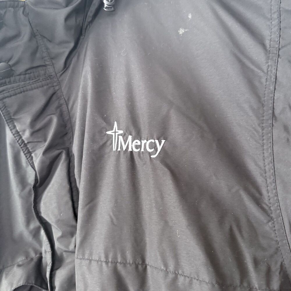 Mercy Stormtech Employee Jacket Mens XL Black Hooded Pockets Winter - Picture 3 of 15